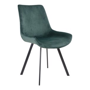 2 stk Drammen - Grøn stol i velour med sorte ben