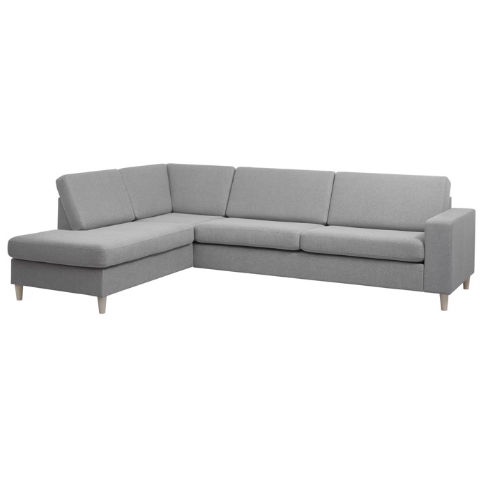 Panama sofa (L. Granite) med chaiselong i Slidstærkt møbelstof. Dejlig