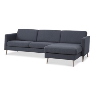 Ask Chaiselong sofa i enkelt, tidløst design stærk møbelstof farvenNavy hvor slidstyr