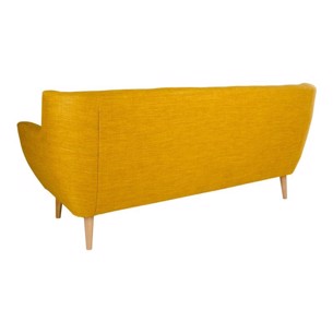 gul sofa med knapper