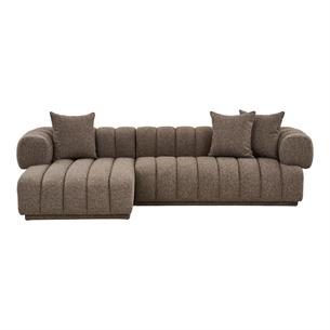 Aurora Loungesofa med 3 puder, venstrevendt, brun