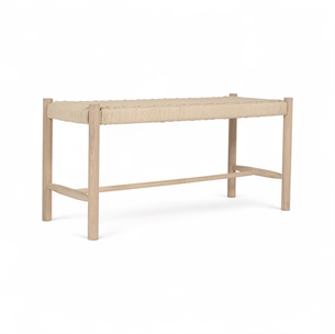 Shine Bench White Oil/Nature Rope