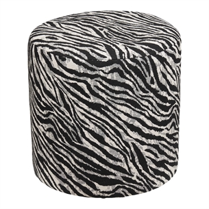 Kimberley Puf - Puf, jacquard, sort/hvid ø40x40 cm