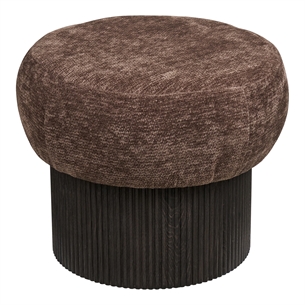 Christchurch Puf - Puf, chenille låg, mørkebrun ø52x42 cm
