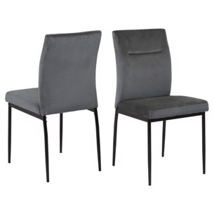  2stk Demi Spisebordsstole i mørkegrå stof 