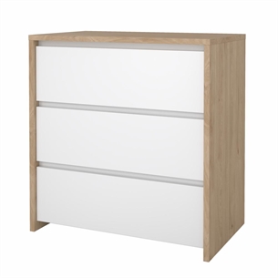 Next Kommode 3 skuffer - Jackson Hickory/hvid højglans