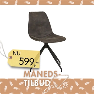 Monaco Spisebordsstol  - microfiber med drejefod, sort