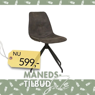 Monaco Spisebordsstol  - microfiber med drejefod, sort