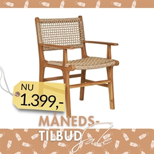 Derby Spisebordsstol m. armlæn Spisebordsstol m. armlæn, teak/polyrattan, natur