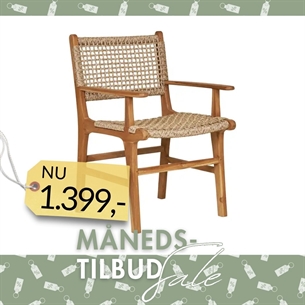 Derby Spisebordsstol m. armlæn Spisebordsstol m. armlæn, teak/polyrattan, natur