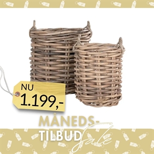 Burton Kurve, kubu rattan, natur sæt af 2