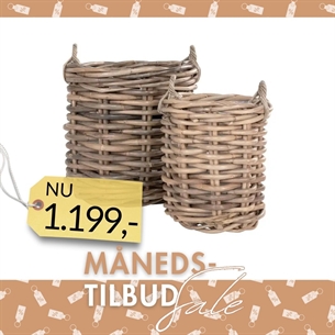 Burton Kurve, kubu rattan, natur sæt af 2