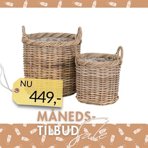 Gili Kurve, kubu rattan, natur sæt af 2