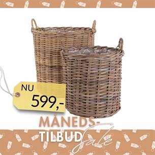 Indo Kurve, kubu rattan, natur sæt af 2