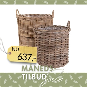 Indo Kurve, kubu rattan, natur sæt af 2