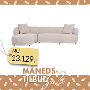 Kingston Sofa, Chaiselong. Sandfarvet. Venstrevendt