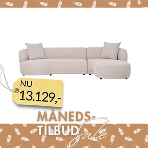 Kingston Sofa, chaiselong, Sandfarvet, Højrevendt