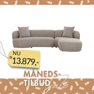 Kingston Sofa, chaiselong. Brun, højrevendt