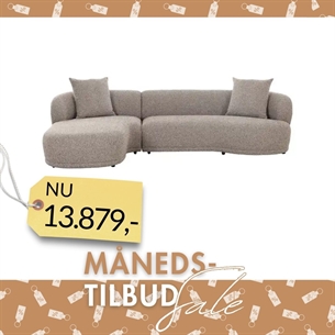 Kingston Sofa, chaiselomg. Brun. Venstrevendt