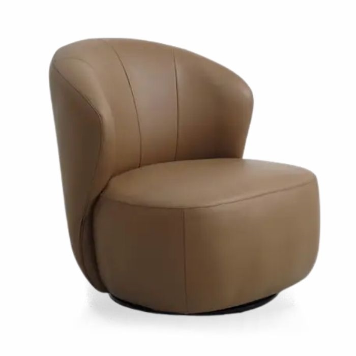 Theo loungestol, cognac læder med drejefunktion