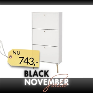 Bodo Skoskab 3 klaplåger - Hvid