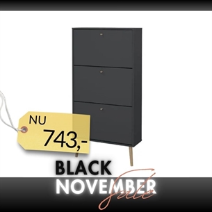 Bodo Skoskab 3 klaplåger - Matt Grey