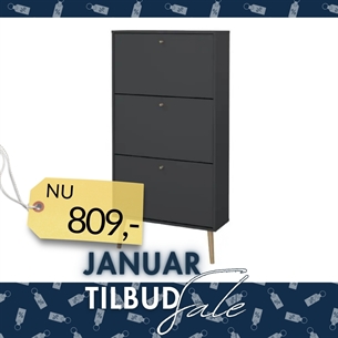 Bodo Skoskab 3 klaplåger - Matt Grey