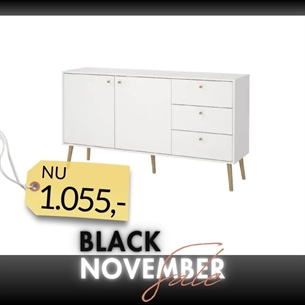 Bodo Skænk 2 låger + 3 skuffer - Hvid