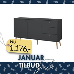 Bodo Skænk 2 låger + 3 skuffer - Matt Grey