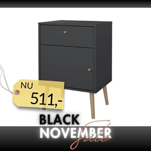 Bodo sengebord 1 låge + 1 skuffe - Matt Grey