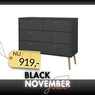 Bodo Kommode 2 + 2 skuffer - Matt Grey