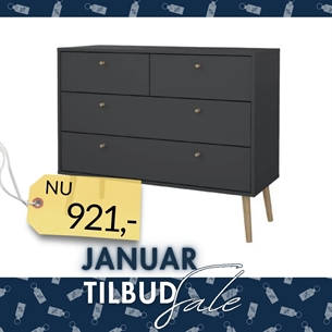 Bodo Kommode 2 + 2 skuffer - Matt Grey