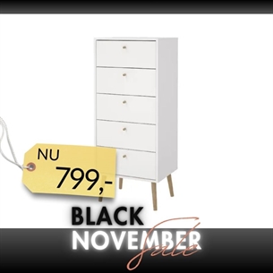Bodo Kommode 5 skuffer - Hvid