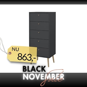 Bodo Kommode 5 skuffer - Matt Grey