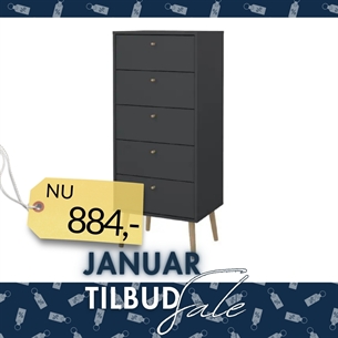 Bodo Kommode 5 skuffer - Matt Grey