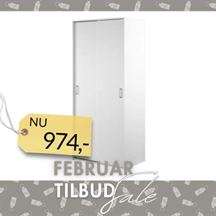 Space Garderobeskab 2 skydelåger - Hvid