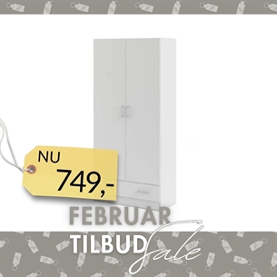 Space Garderobeskab 2 låger + 1 skuffe - Hvid