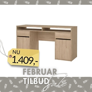 Function Plus Skrivebord 2 låger + 2 skuffer - Jackson Hickory 