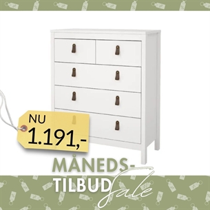 Madrid Kommode 3+2 skuffer - Hvid