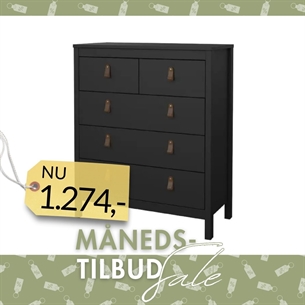 Madrid Kommode 3+2 skuffer - Matt Black
