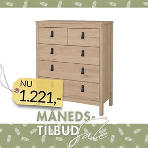 Madrid Kommode 3+2 skuffer - Jackson Hickory 