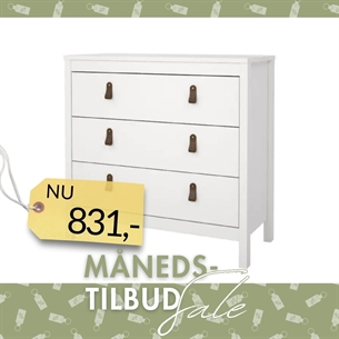 Madrid Kommode 3 skuffer - Hvid