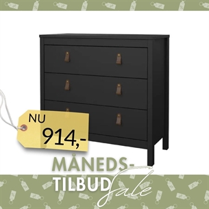 Madrid Kommode 3 skuffer - Matt Black