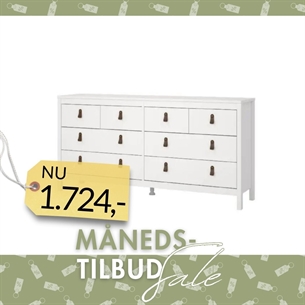 Madrid Dobbelt kommode 4+4 skuffer - Hvid