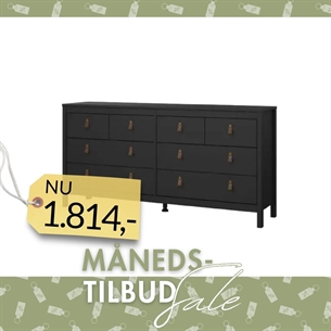 Madrid Dobbelt kommode 4+4 skuffer - Mat Sort