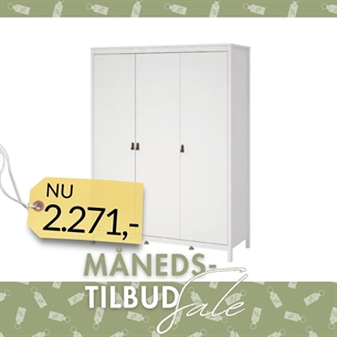 Madrid Garderobeskab 3 låger - Hvid