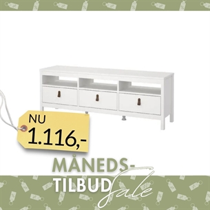 Madrid TV-bord med 3 skuffer - Hvid