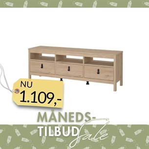 Madrid TV-bord med 3 skuffer - Jackson Hickory