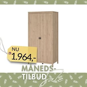 Madrid Garderobeskab 2 låger - Jackson Hickory 