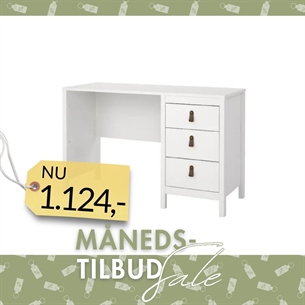 Madrid Skrivebord 3 skuffer - Hvid